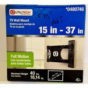 Utilitech Full Motion TV Wall Mount 15–37” VESA 200x200 NEW Open Box